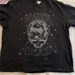 H&M Black Divided Crew Neck Tee